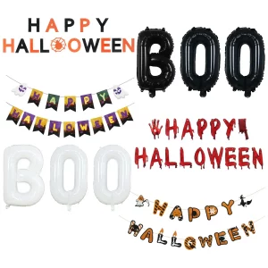 Happy Halloween Banner Boo Balloons Halloween Letter Foil Balloons Halloween Party Bloody Scary Decorations Supplies