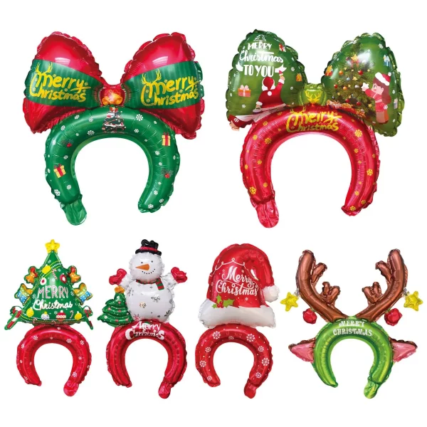 Merry Christmas Headband Foil Balloon Christmas Party Atmosphere Decoration Balloons Children's Cute Headband Balloon