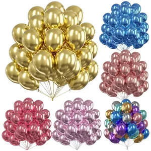 50pcs/set 12inch Metallic Chrome Latex Balloons Birthday Party Wedding Anniversary Decoration Metal Pearl Latex Helium Balloon