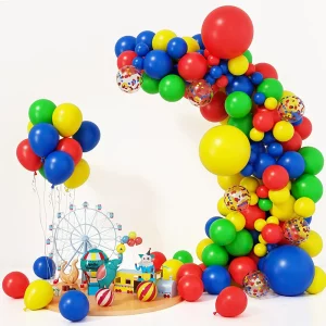 Carnival Party Theme Foil Balloons Set Clown Carnival Birthday Colorful Rainbow Birthday Party Decoration Toy