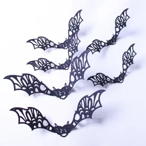 Halloween 3d Bat Black Stereoscopic Butterfly Stickers Halloween Wall Stickers Decorative Stereoscopic Spiders Toys