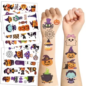 Cute Waterproof Cartoon Halloween Tattoo Stickers For Boys And Girls Halloween Party Children Temporary Tattoo Stickers