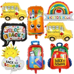 Back To School Children's Day Foil Balloons Children's School Balloons Pencil Schoolbag Stationery Box Party Scene Balloon Toys