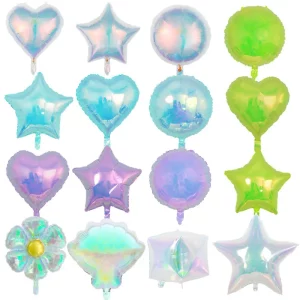 Transparent Colorful Round Heart Love Five-pointed Star Aluminum Film Balloons Wedding Birthday Party Decoration Foil Balloons