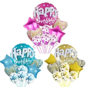 Happy Birthday Letter 22 Inch Round Assembled Foil Balloon Set Birthday Boy And Girl Party Decoration Supplies Toys