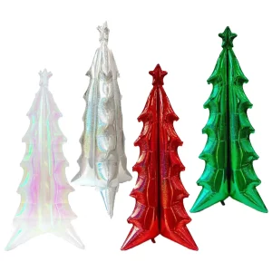 Christmas Tree Balloons Super Large 3d Laser Colorful Christmas Tree Foil Balloon Xmas Navidad Decoration Aluminum Film Balloon