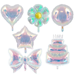 New Transparent Colorful Pentagram Love Bow Cake Aluminum Film Balloon Birthday Party Party Decoration Balloons