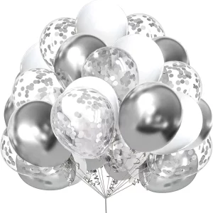 30pcs/set 12inch Confetti Metallic Chrome Balloons Latex Ballon Wedding Birthday Party Decors Adult Baby Shower Helium Globos