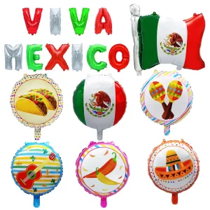 Mexican Balloon Mexican Carnival National Day Theme Party Decoration Aluminum Film Balloon