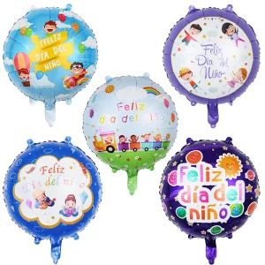 Spanish Children's Day Aluminum Film Balloon Event Party Decoration Golob 18inch Helium Spanish Feliz Dia Del Nino Foil Balloons