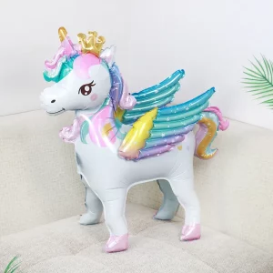 Large Standing Cartoon Unicorn Rainbow Horse Aluminum Film Balloon Birthday Party Decoration Supplies Toy Foil Balloons Unicorn