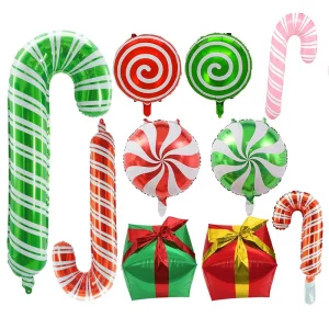 2024 New Christmas Balloon Gift Box Crutches Candy Windmills Lollipop Balloons Christmas Event Decoration And Decoration