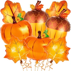 Thanksgiving Day Party Supplies Pumpkin Balloons Pinecone Nut Pumpkin Maple Leaves Squirrel Mushroom Foil Balloons