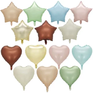 18inch Retro Balloons Pink Blue Olive Green Foil Balloon Hearts Round Star Heart Helium Balloons Wedding Party Decoration